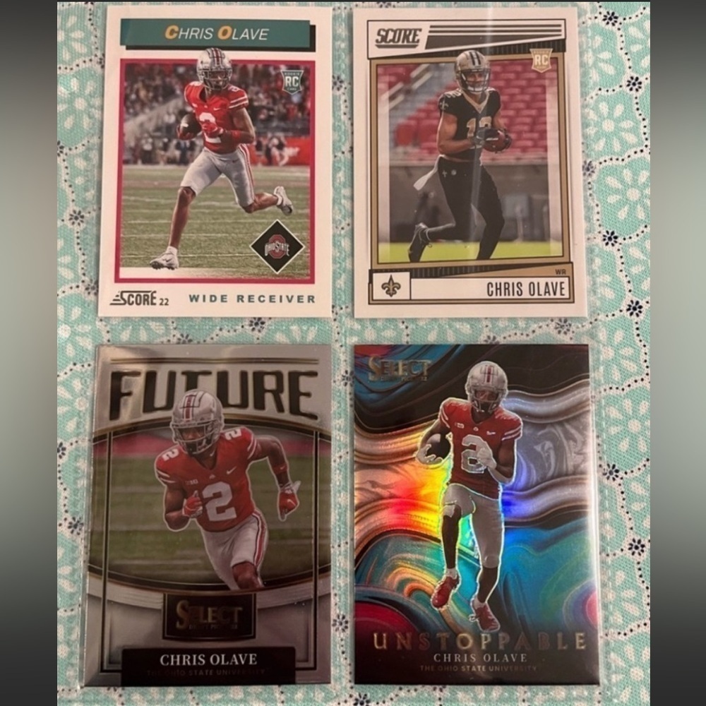 🏈 Chris Olave, 4 NFL Football Trading Cards